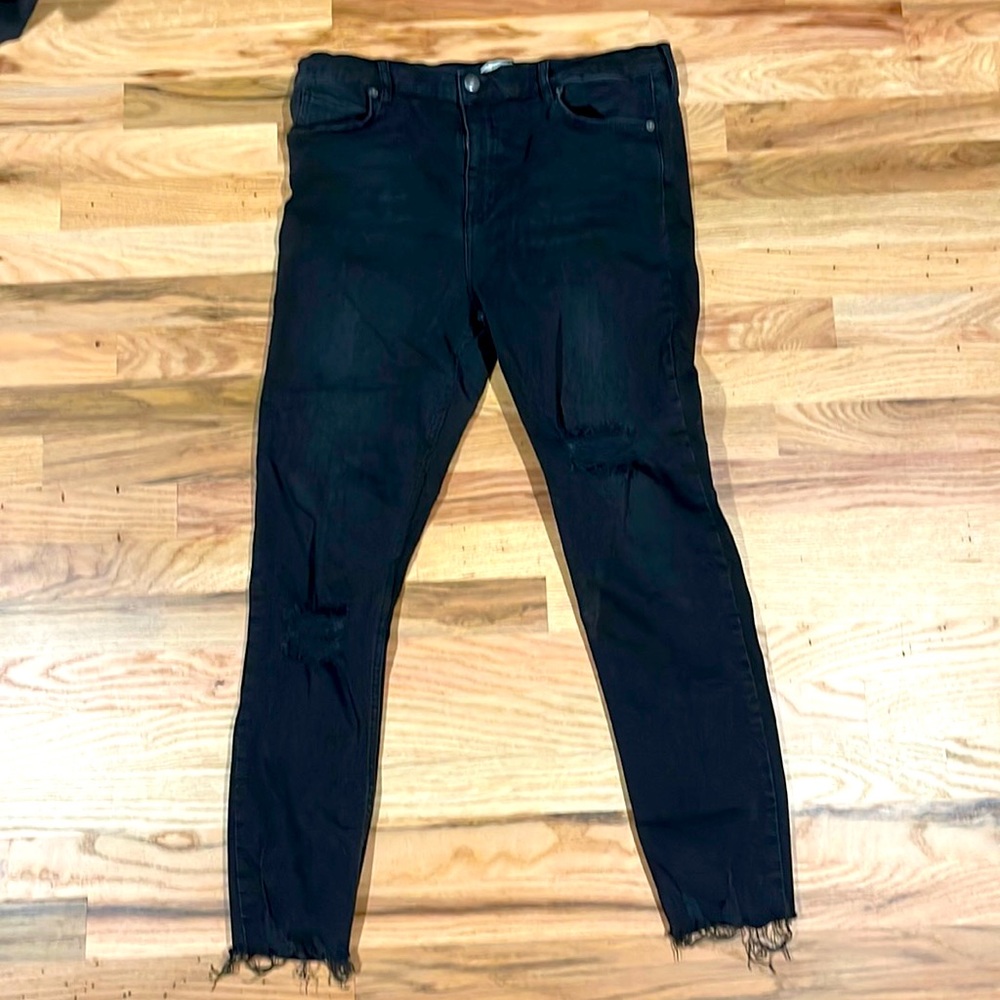 Free people destroyed black denim size 31 - Picture 1 of 2
